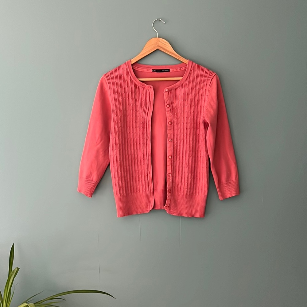 Maurices 3/4 Sleeve Cropped Cardigan Sz M